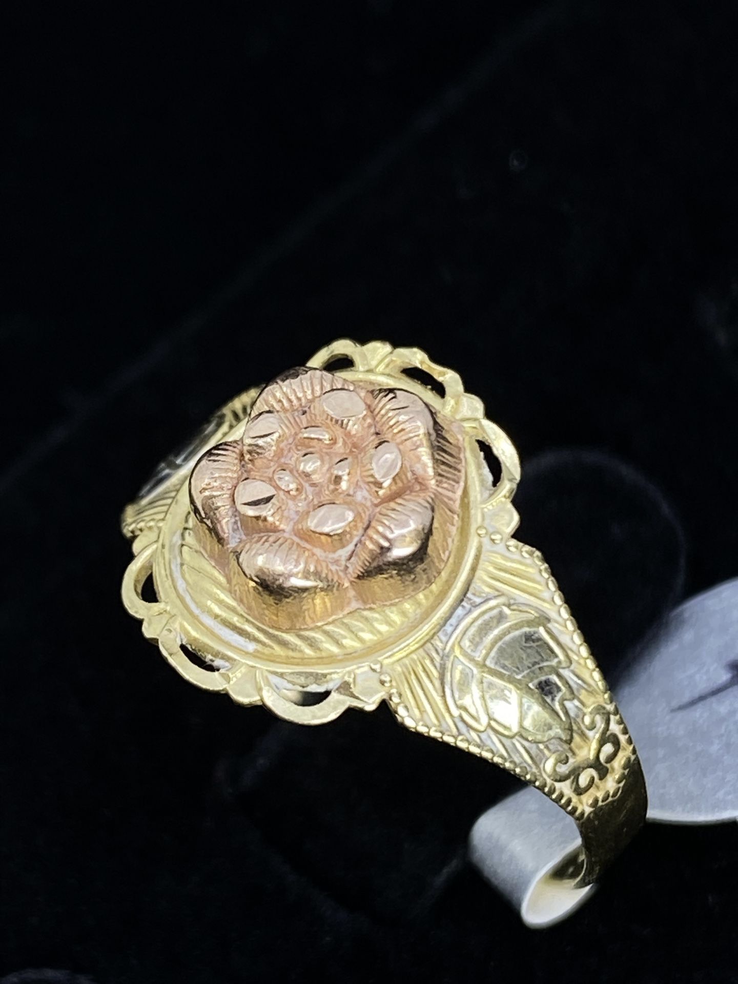 $300 Three Tone Gold Rose Ring