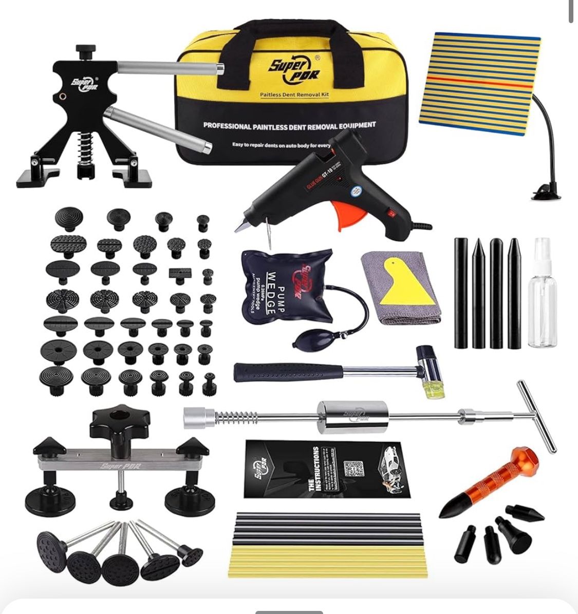 Paintless Dent Repair (PDR) DIY Dent Removal Tool Kit for Automobile Body Motorcycle Refrigerator Washing Machine