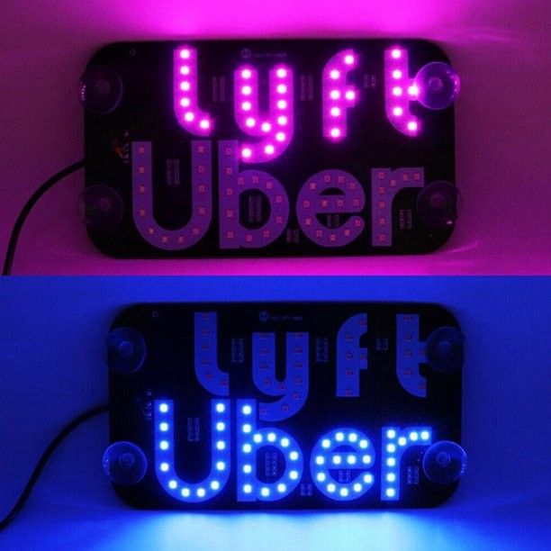Both Uber & Lyft Two Light Sign in One Panel with USB for Cars.
