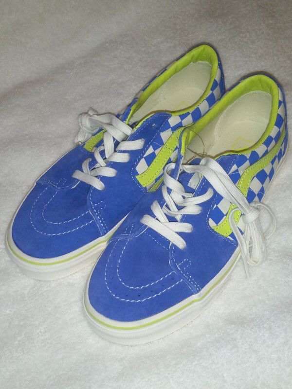 Vans SK8 Low Checkerboard Blue- Green Skate Shoes