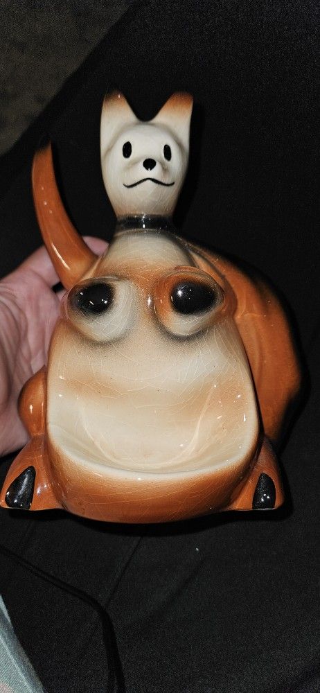 1956 Vintage Boxing Kangaroo PULP FICTION Dresser Jewelry Caddy FineEnt Ceramic