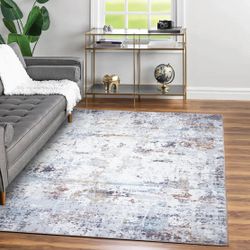 PAMUK - Machine Washable Area Rug (Gray/Cream/Brown) 7’10x10’1