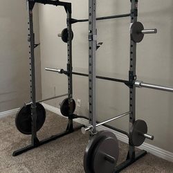 Squat Rack With Standard 1" Inch Bar Weights Not Included 