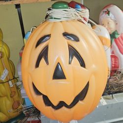 General Foam Plastics Blow Mold Light Up Pumpkin Figurine, 24-Inch, Orange