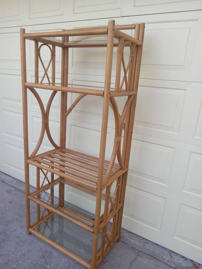 RATTAN ETAGERE or SHELVING UNIT