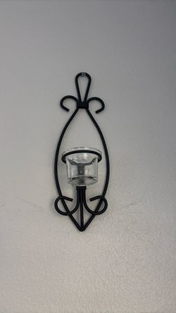 Black Metal Wall Sconce Candle Holder