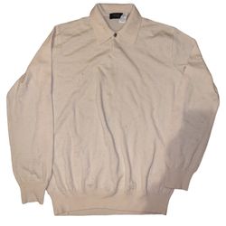 Vintage Versace V2 Beige OffWhite Tan Pullover 100% Wool Sweater Size Mens Medium 