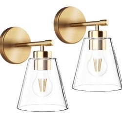 Set Of 2 Gold Wall Sconces Lighting Fixtures Retails $88