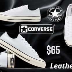 Converse Chuck Taylor 70 Low Top White perforated Leather, Men’s Size 13 (White)