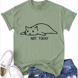 Graphic Cat Tee “Not Today”