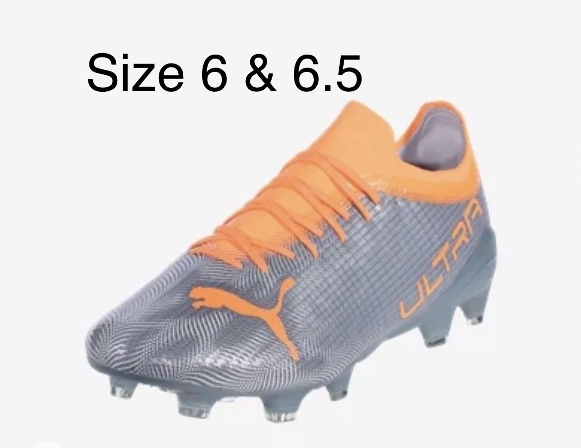 Puma ULTRA 2.4 FG / AG Mens Soccer Cleats Size Silver/Orange