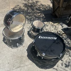used ludwig 5 piece set drums