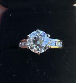 Natural 2.60 ct Old Mine Cut Diamond Engagement Ring 14k