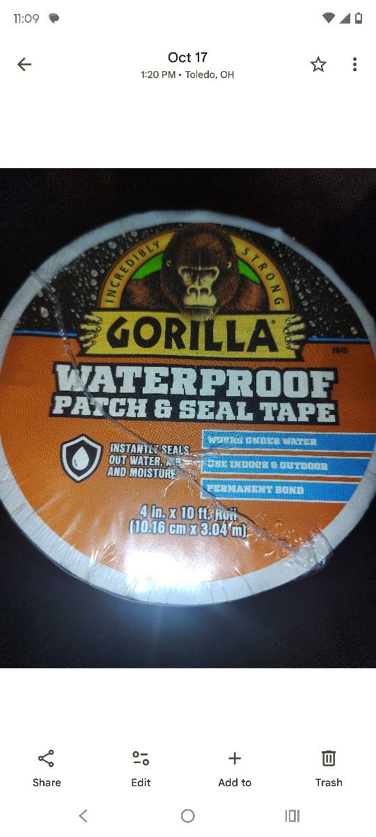 waterproof patch and seal tape