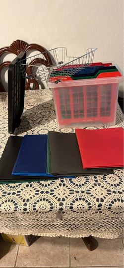 Brand new filers boxes,8 folders and new basket