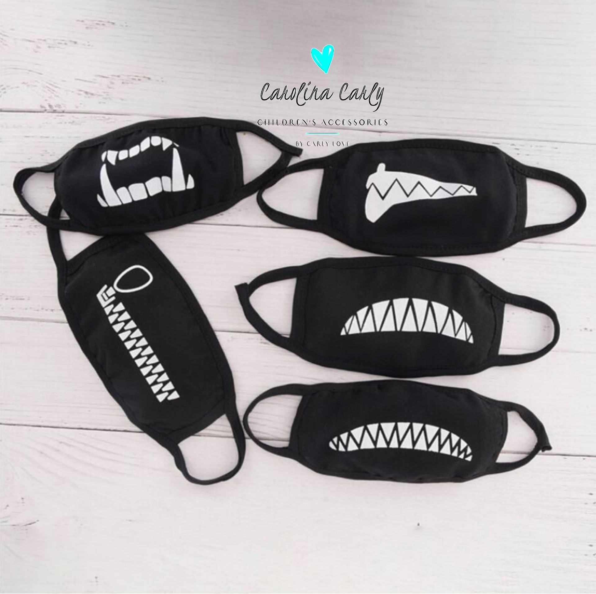 Kids Face Mask, Child Reusable face Mask, Reusable face Mask, Teeth Face Mask, Teeth Faces Face Mask, Hand Made in the USA