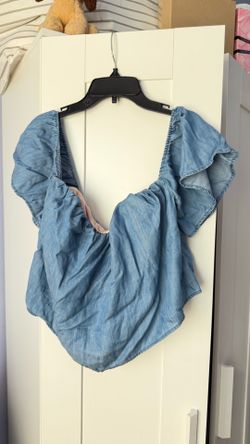 Guess- Blue corset top w/ sleeves