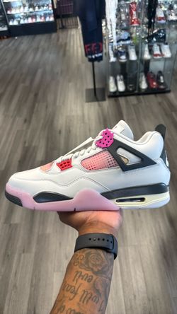 Air Jordan 4 Retro White Pink Sneakers
