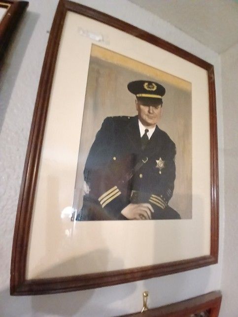 Framed Chief Of Police Water Color