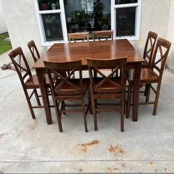 Counter Height Table And 8 Chairs