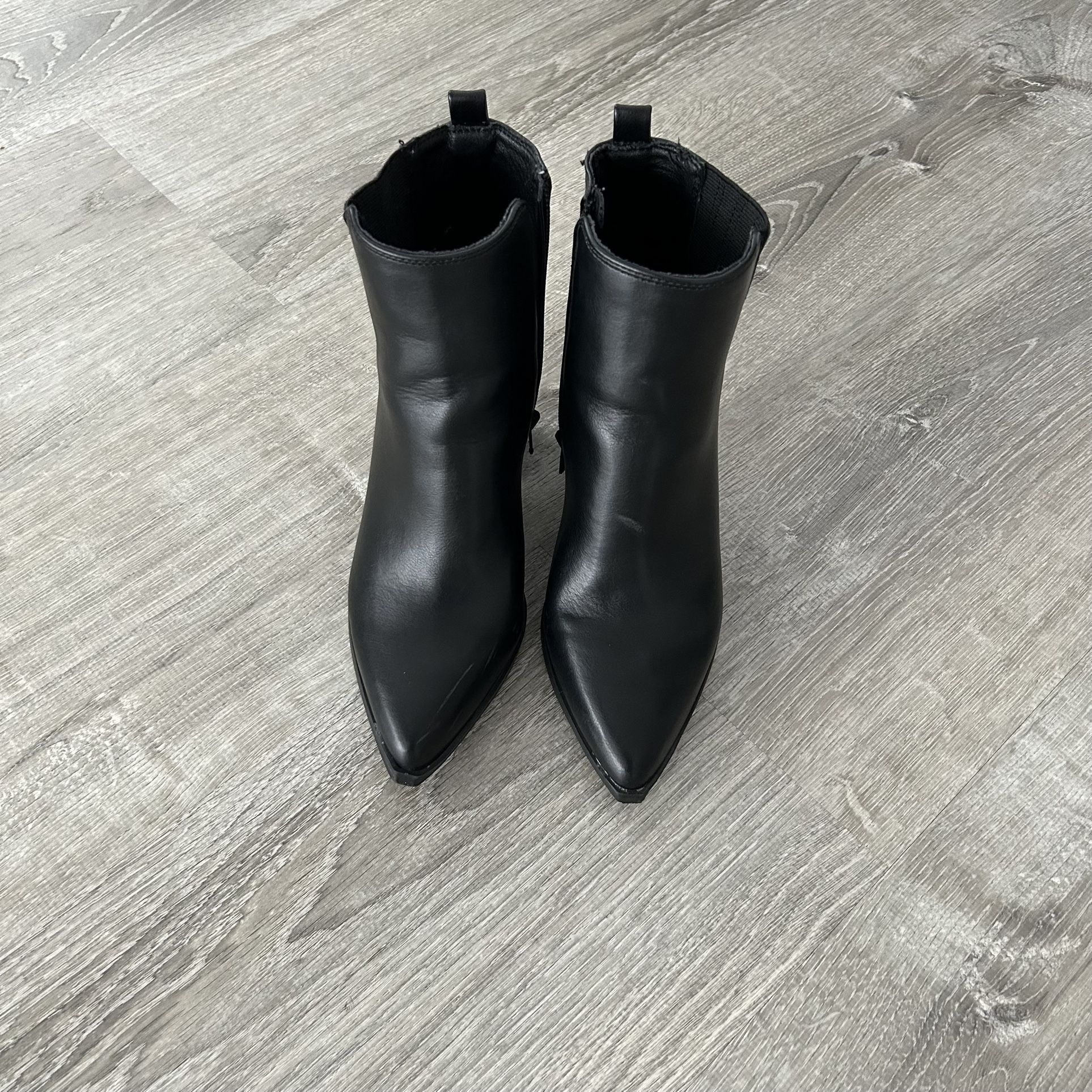 Womens Sz7 Black 3” Heel Pointed Toe Boots | GUC | Porch PU Near Richmond & Packard
