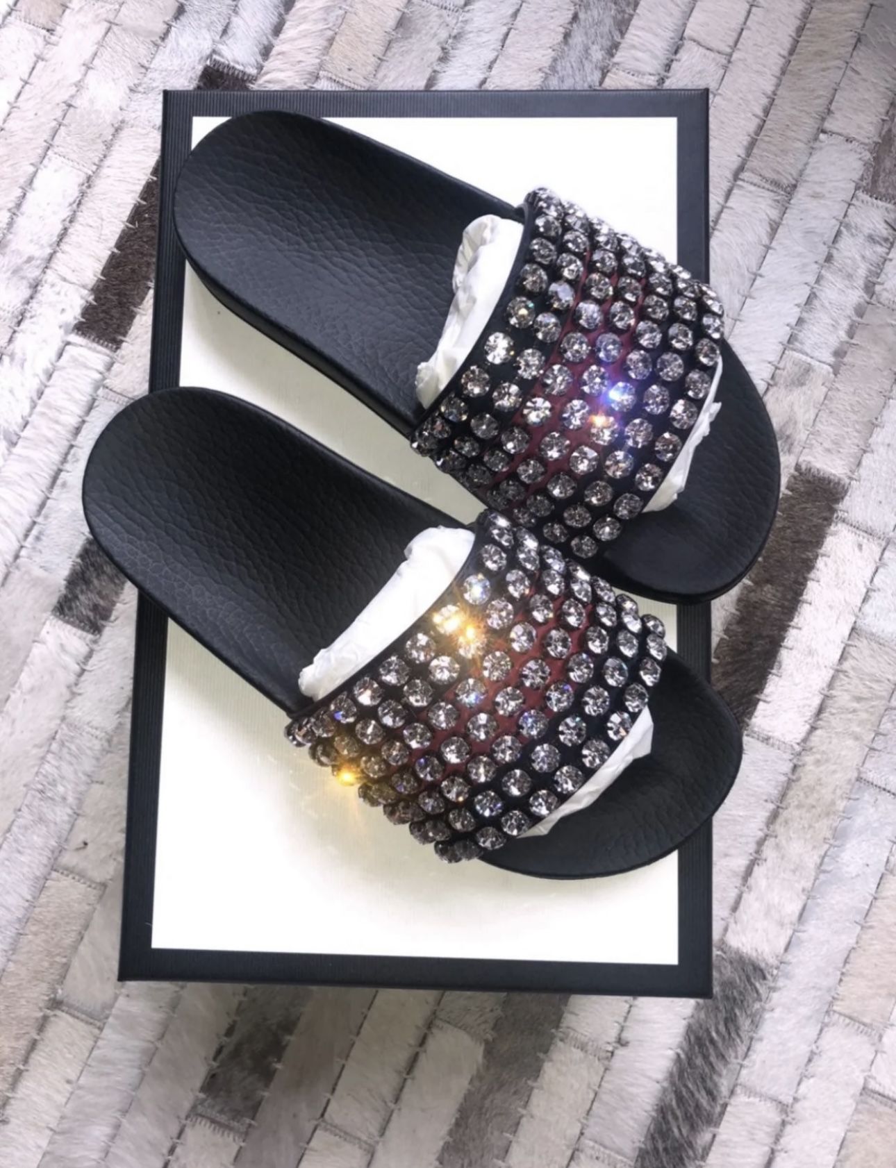 Gucci Crystal Slides