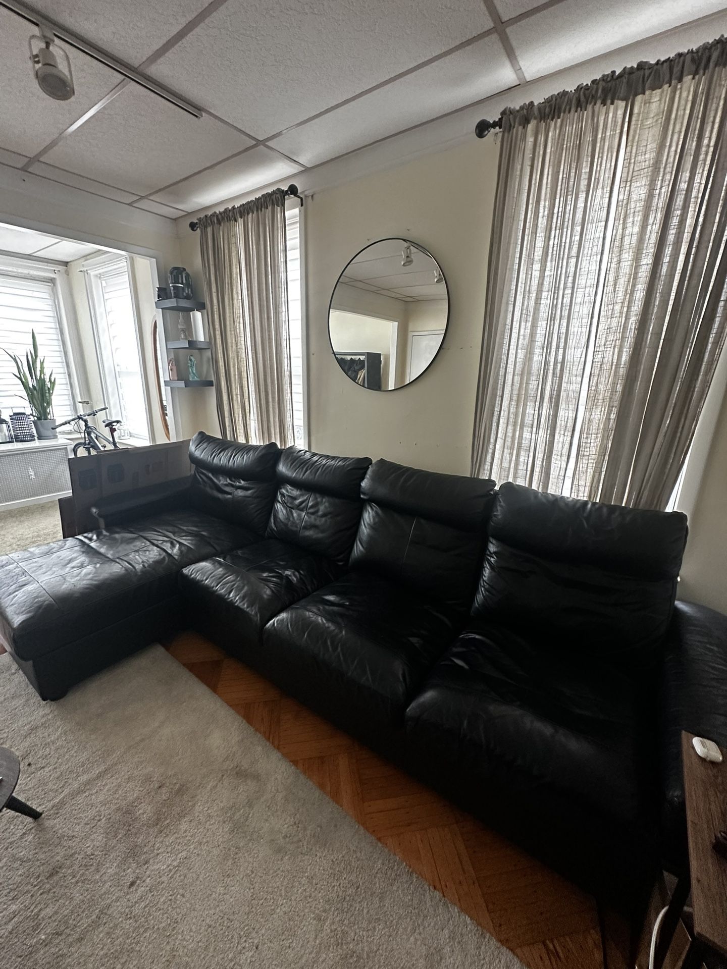Moving Sale! Leather Sectional Sofa + Storage – Pickup in Brooklyn