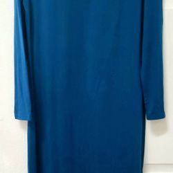 Jewel-toned long-sleeved midi dress made of a viscose and spandex blend.  Women's Med