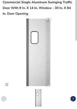 Commercial Single Aluminum Swinging Traffic Door With 9 In. X 14 In. Window - 30 In. X 84 In. Door Opening