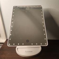 FUNTOUCH Large Lighted Vanity Makeup Mirror with Lights, Light Up Mirror with 35 LED Lights, Touch Screen Dimmable