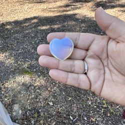 Opalite Heart Polished Crystal 