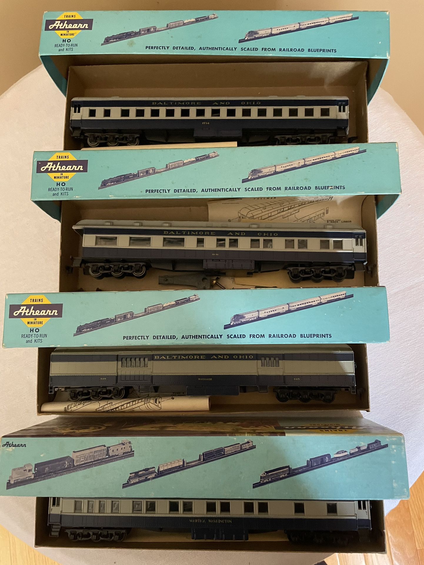 Lot of 4 Athearn miniature trains 1(contact info removed) 1(contact info removed) Baltimore & Ohio 