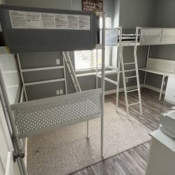 IKEA Vitval Twin Loft Bed Frame With Desk Top