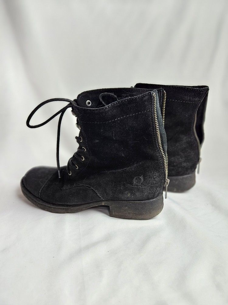 Born Women's Size 8 Leather Lace Up Booties Boots