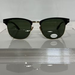 David Beckham 7057FS Matte Black Gold Metal Retro Sunglasses 