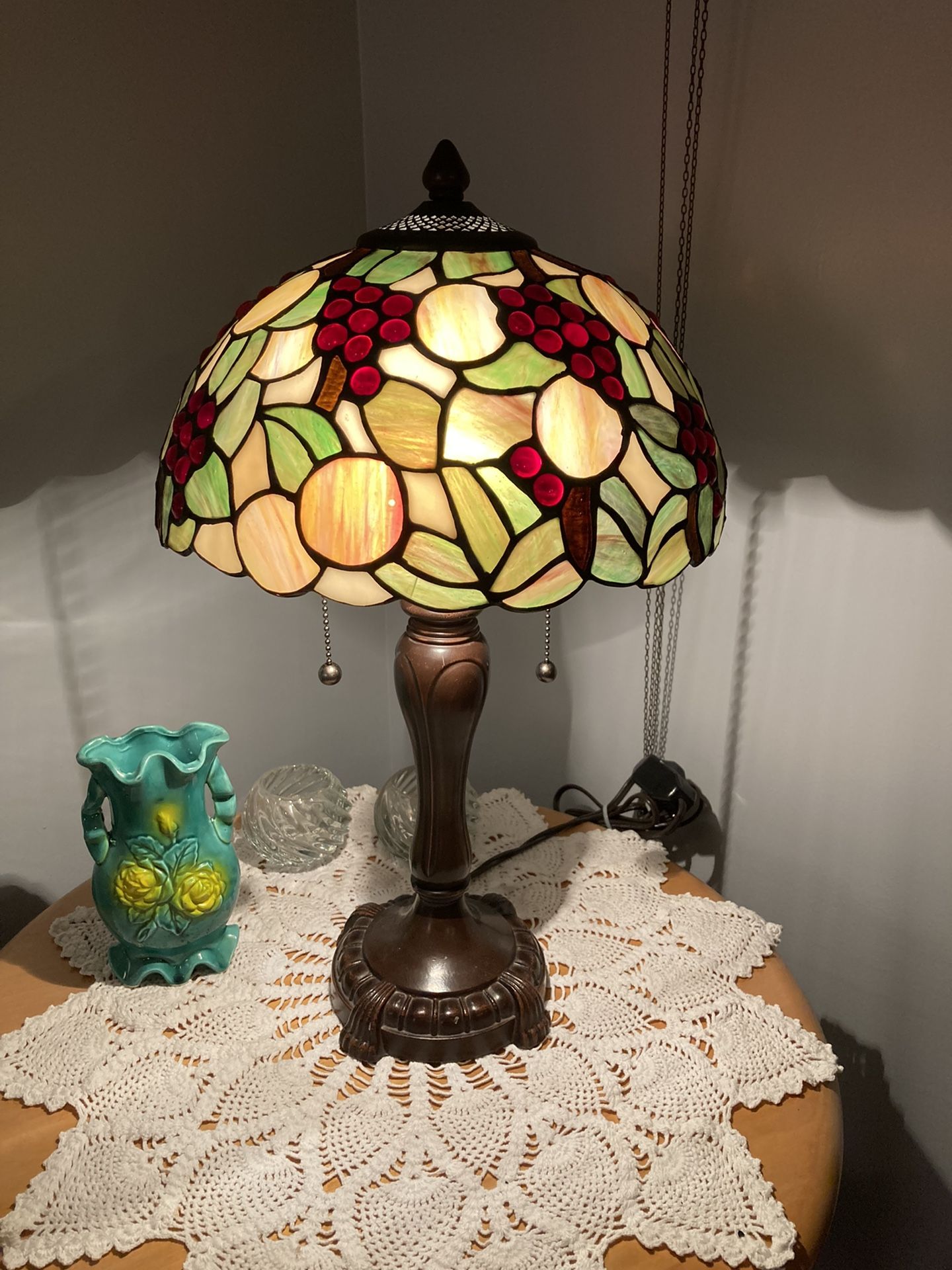 Tiffany Style Lamp.  Approximately 21” tall.