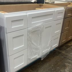 48-inch White Bathroom Vanity All Wood