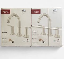 Lot of 2 Pfister Briscoe Widespread Bathroom Faucets Spot Defense Brushed Nickel
