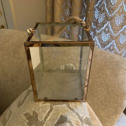 Glass Square Candle Holder with rope handle New