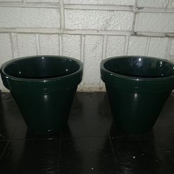 Dark Green Flower Pot