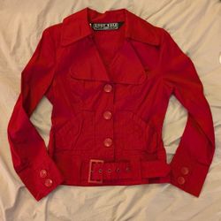 Women's 100% Cotton Red Lightweight Jacket