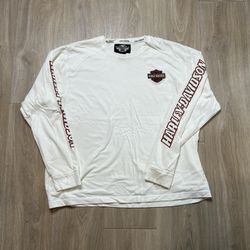White Harley Davidson, long T-shirt