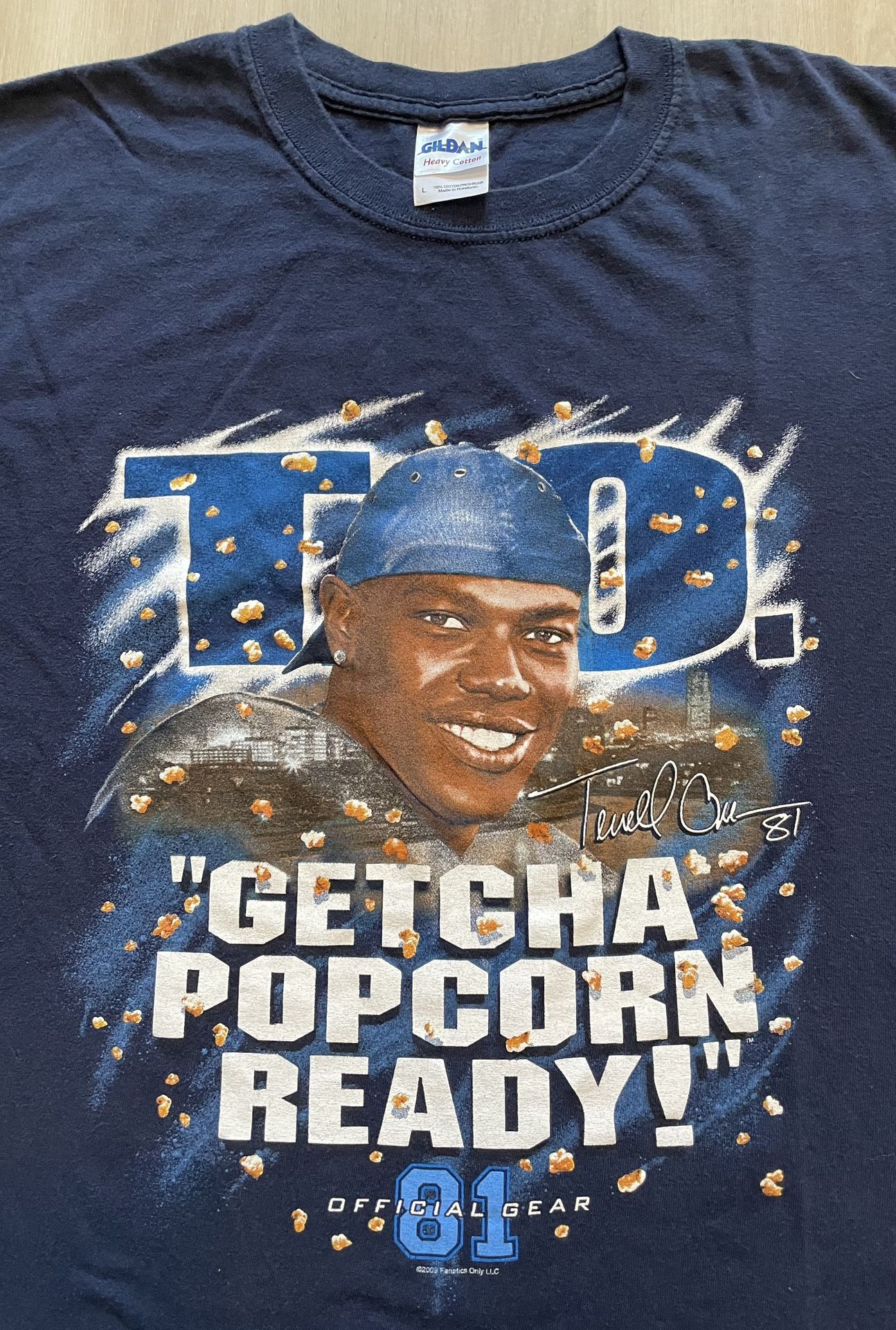 Vintage Dallas Cowboys Terrell Owens Getcha Popcorn Ready Shirt  Mens Large