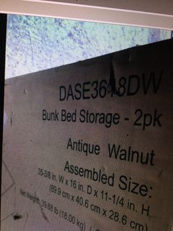 Bunk bed storage -2pk Antique walnut! New!!