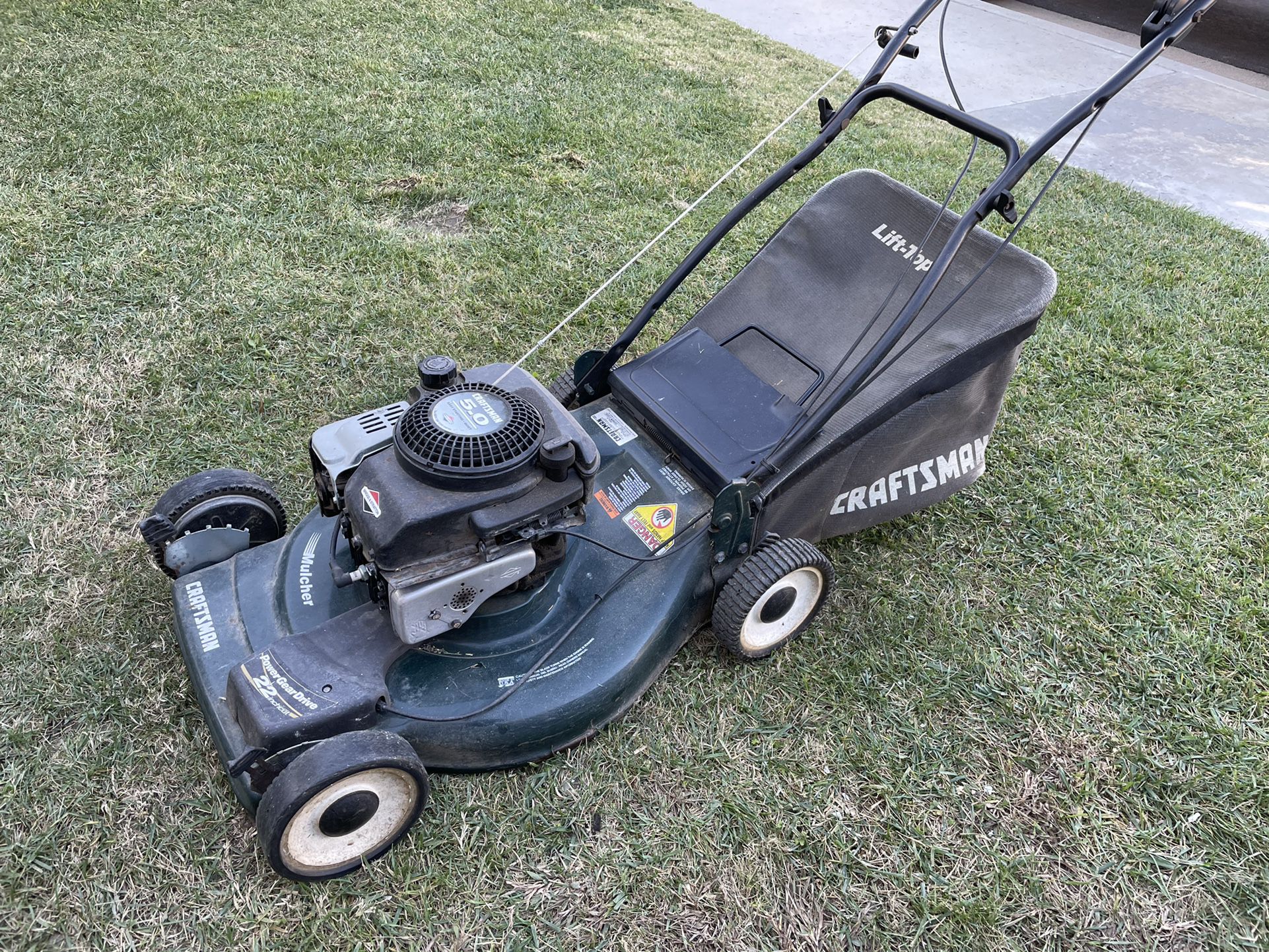 22’ Craftsman 5HP Self-Propelled Gas Push Lawn Mower