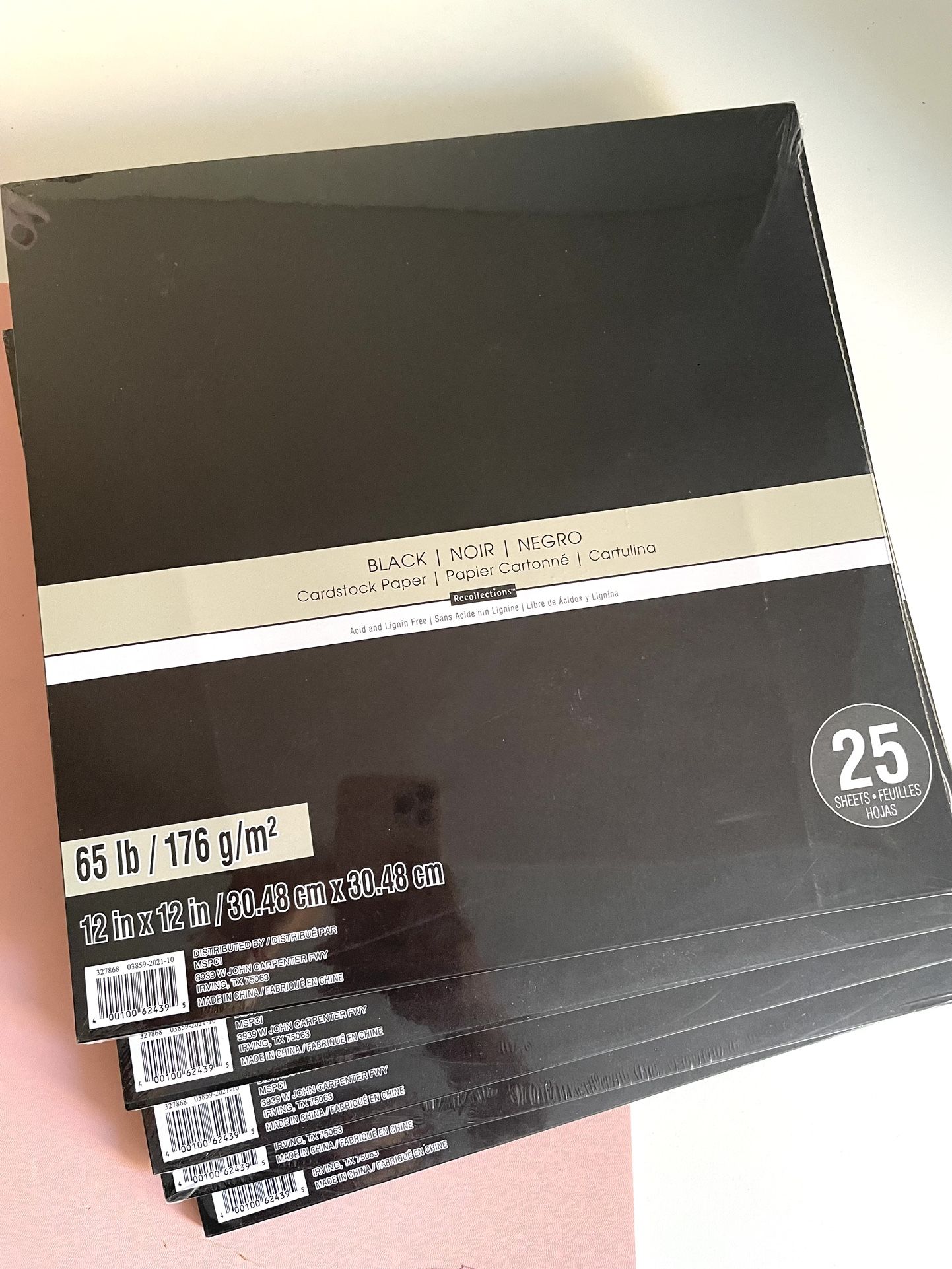 New 12 x 12 Black Recollections Cardstock Paper