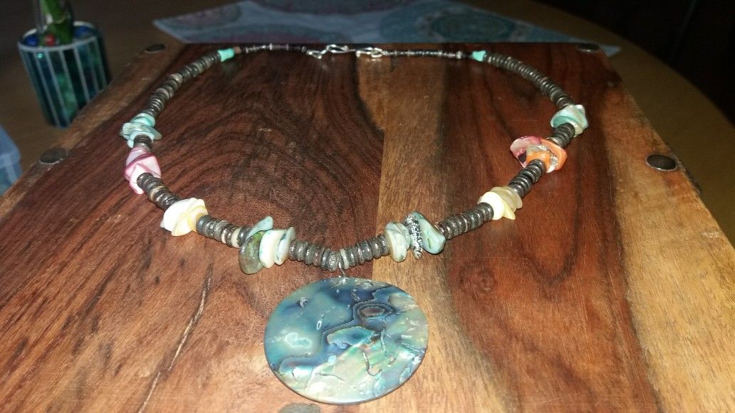 Unique, Quality Handmade abalone Necklace