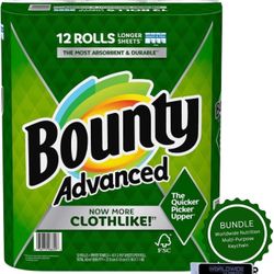 Bounty Advanced Paper Towels, 12-Roll Pack   