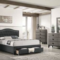 Grey 4 Pc Queen Bedroom Set 
