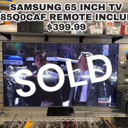 SAMSUNG 65 INCH TV QN85Q0CAF REMOTE INCLUDED